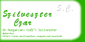 szilveszter czar business card